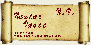 Nestor Vasić vizit kartica